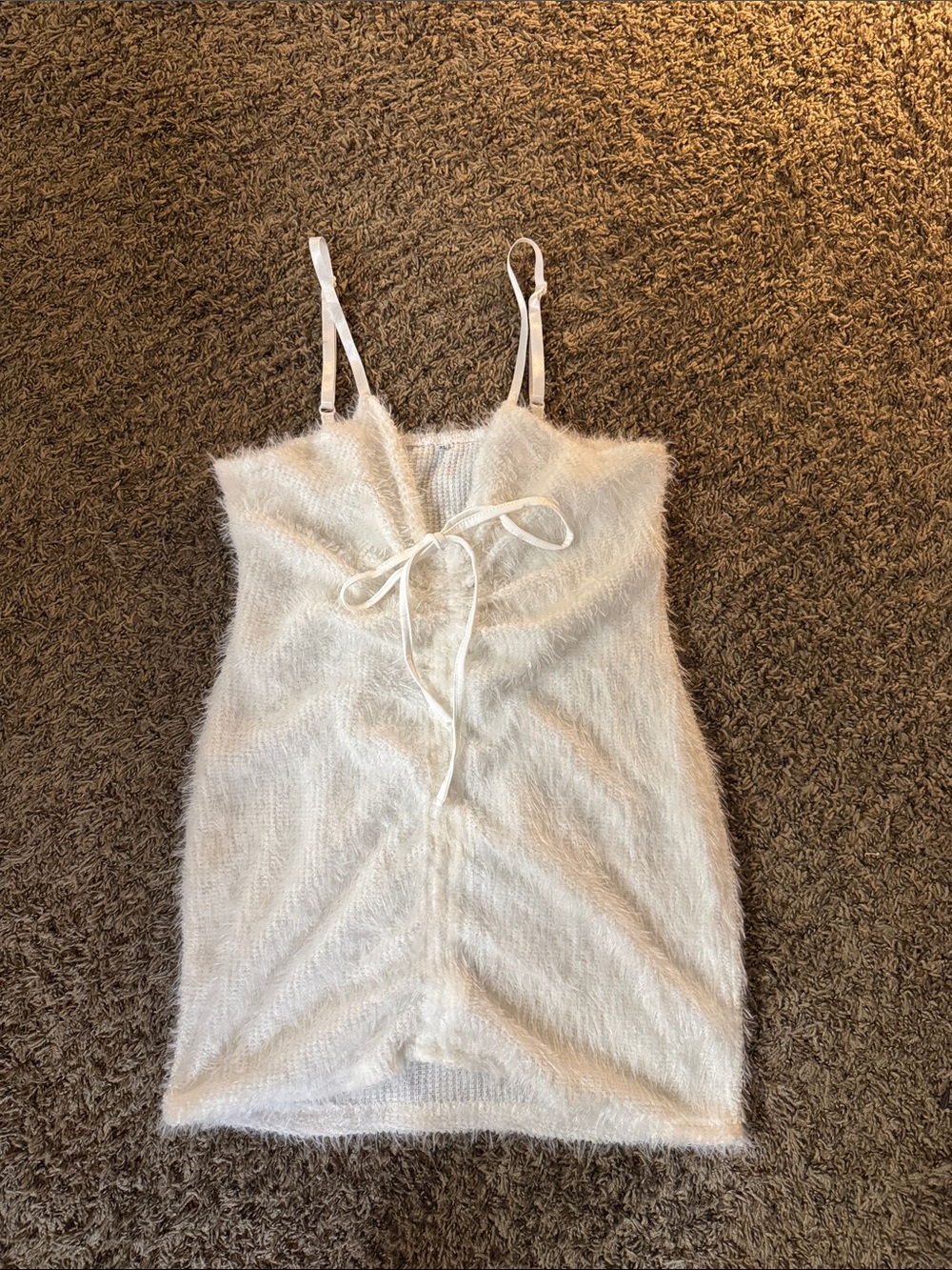 Sexy fuzzy style dress with adjustable front tie